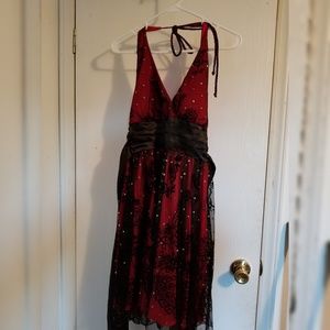 Red and Black Formal Dress